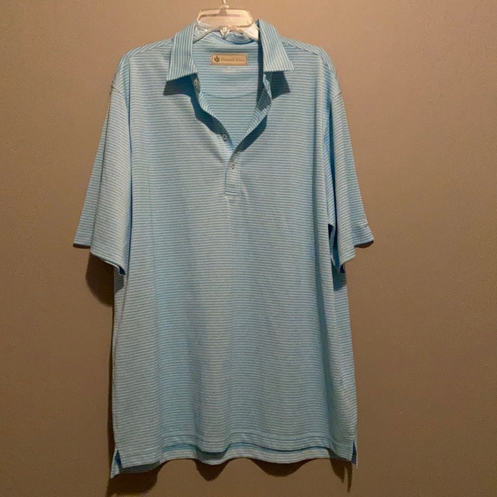 XL polo-light/teal(ish) blue. NEVER WORN! ACC logo
